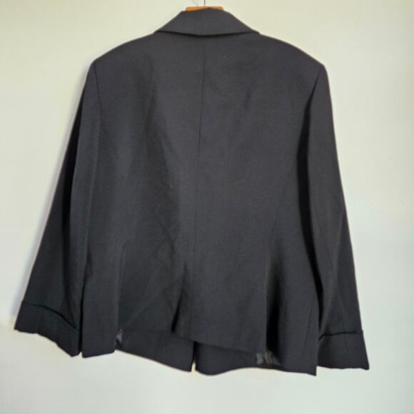 Black Label by Evan-Picone Black Blazer Size 16 Jacket Business Office Career - Picture 2 of 10